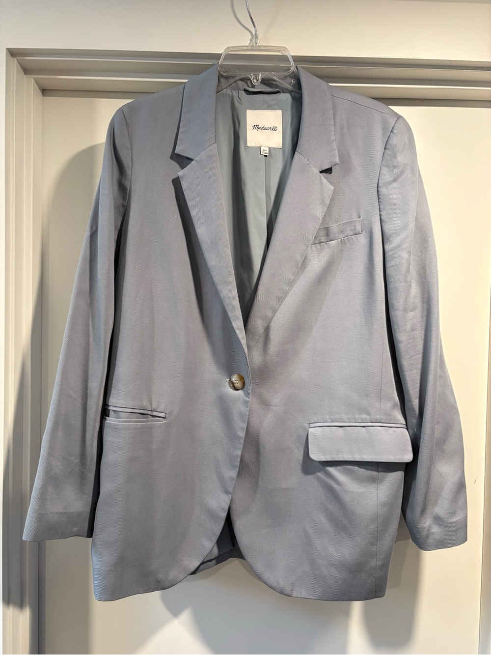 Madewell Light Blue Women’s Blazer in Drapeweave size XXL - Picture 2 of 4